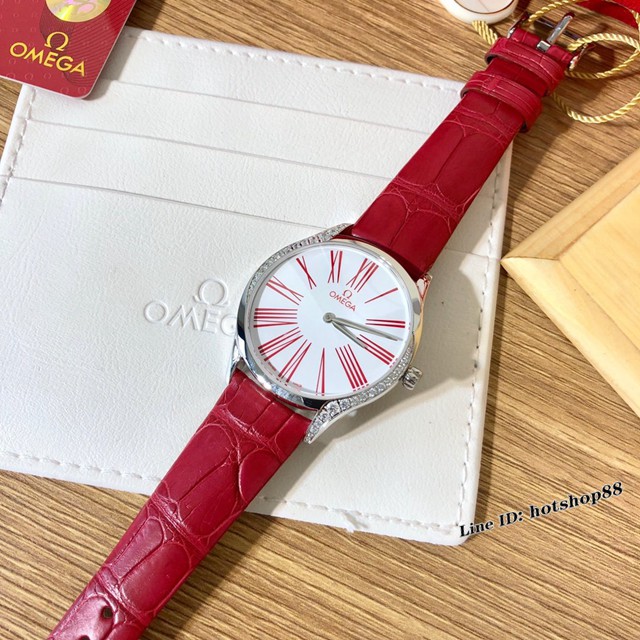 欧米茄机械女款手表 OMEGA超级装原复刻鳄鱼皮女士腕表 gjs2581